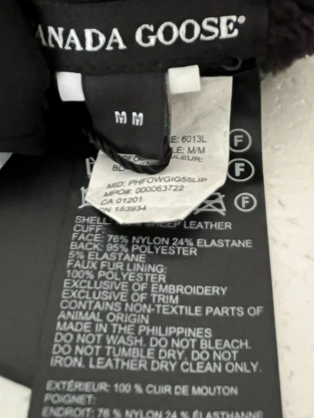 Canada Goose Womens Leather Gloves
